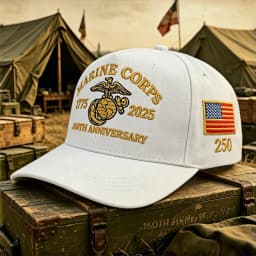 US Marine Corps 250th Anniversary 1775-2025 Embroidered Baseball Cap American Flag Adjustable Tactical Hat