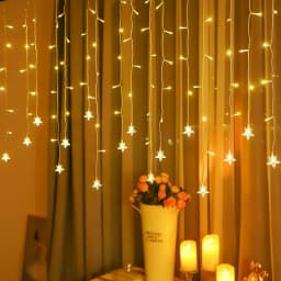 1pc 96 LED Star Icicle Curtain String Lights USB Powered 8 Modes Christmas Decorative Icicle Lights For Garden Patio Home Decor