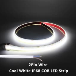 AC 220V IP68 Waterproof COB LED Strip Lights DC 24V Tape Lamp with 2Pin Wires 3000K 4000K 6000K Flexible Ribbon for Home Decor