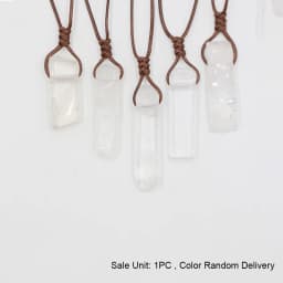 CSJA Healing Crystals Necklaces Irregular Natural Stone Slice Pendant Necklace Pink Quartz Labradorite Tiger Eye Jewelry H090
