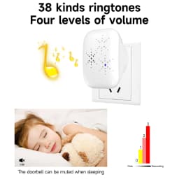 Wireless Doorbell 38-Chime 90db Self-Generating Power Waterproof Remote Modern Design Kinetic Energy Door Bell EU US UK Plug
