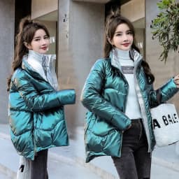 2025 New Winter Short Parka Jacket Women Thick Cotton Padded Coats Female Stand Collar Loose Puffer Parkas Down Jackets Outwear