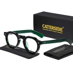 CATERSIDE Vintage Round Men Optical Glasses Frame Acetate High Quality Pin Core Thick Frame Glasses Women Decoration Eyeglasses