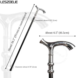 97cm Luxury Bright Silver Masonic Walking Stick with Sun And Moon Decor for Men Women Elegant Retro Design Cane