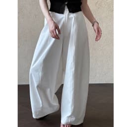 New Arrival 62% Cotton Women Big Wide Leg Pants High Waist Casual Stright Pants Female Women Clothes Trousers