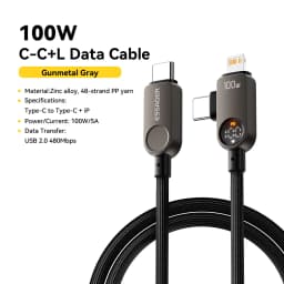 Essager 2 in 1 USB Type C Cable 100W PD Fast Charging Wire Type C To Lighting Cable For iPhone 17 16 15 14 MacBook iPad Xiaomi