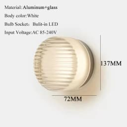 IWHD Glass Lampshade LED Wall Lamp Sconce 4 Colors Beside Bedroom Living Room Bathroom Mirror Stair Light Wandlamp Applique