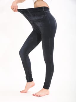 Autumn Winter 1PACK Women's Black Nine Cent Imitation Cowboy Sexy Tight Legging Casual Sports Elegant Fitness Yoga Pants