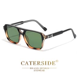 CATERSIDE Fashion Punk Sunglasses Men Square Frame Flat Top Double Bridge High Quality Sun Glasses Women Party Festival Gifts