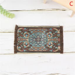 1Pc 1:12 Dollhouse Miniature Floor Rug Mat Turkish Woven Cover Carpet Model Bedroom Living Room Decor Toy Doll House Accessories