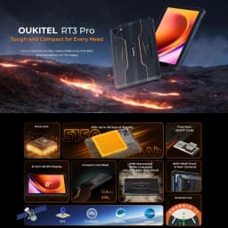 Oukitel RT3 Pro Rugged Tablet PC 4GB+128GB 8" HD IPS Screen 5150mAh Battery 16MP Camera Android 14 Support Dual SIM 4G