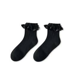 Mid-tube Solid Lace Bow Ruffle Socks Kawaii Lolita Short Socks Cotton Socks JK Japanese Lacework Stockings Women's Stockings