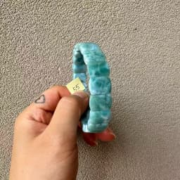 2026 AAA Grade Natural Larimar/Copper Pectolite Bead 10x14mm Bracelet Dominicana Genuine Larimar Gemstone Bangle Woman Wholesale