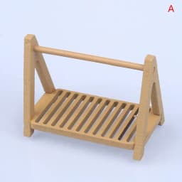 1Set 1:12 Dollhouse Miniature Wooden Bread Rack Cake Shelf Storage Box/Basket With Baking Clip DollHouse Scene Decor Accessories