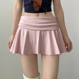 Waist-Flipping Ruched Skirts Prevent Exposure Golf Sports Women Short Dress High Elasticity Athletic Short High Waist Skirt