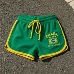 Summer Brasil Flag Print Contrast Piping Drawstring Waist Dolphin Shorts Daily Streetwear Slim Y2K Trendy New Women's Shorts