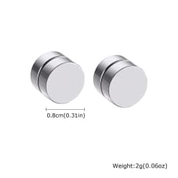 Punk Round Zircon Magnetic Ear Studs Clips Non Piercing Stainless Steel Small Earrings for Women Men Fashion Jewelry 