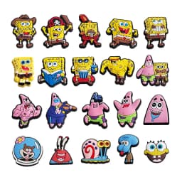 SpongeBob Cartoon Shoe Charms 1-20pcs Set SpongeBob SquarePants DIY PVC Decorations for Clog Sandals Kids Gift Shoe Accessories