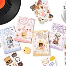 Journal GO 20sheets Mini Watercolor Life Sticker Book Daily Food Home & Music Decal for Journaling Planner Craft & Scrapbooking