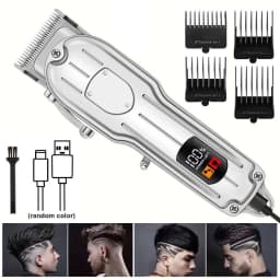 Professional Hair Clipper & Trimmer Set for Men – 3-in-1 /2-in-1/1pc Electric Beard Shaver, Haircut Machine with LCD Display, USB Rechargeable, Multiple Guide Combs, Barber Kit for Home & Salon Use