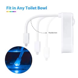 Toilet Motion Sensor Light, 8 Colors Changing Sensor LED Washroom Night Light Inside Toliet Lamp, PIR Motion Activated