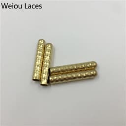 Weiou 20 Pcs/Lot In Bulk For Cheaper Selling 4x22MM Luxury String Tips Highlight Ends Metal Aglets Black Gold Shoelace Heads