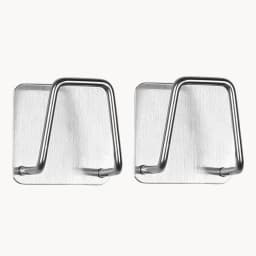 2PCS Stainless Steel Sink Sponge Holder Self Adhesive Drain Drying Rack Wall Hooks Accessories Storage Organizer