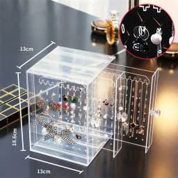 Jewelry Storage Box Acrylic Earring Holder Necklace Display Stand Clear Transparent Classification Easy To Access Easy Access