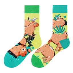 mandarin duck Men's and Women's Socks Original AB Trendy Socks Medium High Tube Socks Flower Fruit Animal Cartoon Cotton Socks