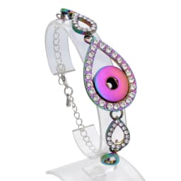 Wholesale 18mm Snap Bracelets High Quality Metal Silver Color Snap Button Bracelet Bangle Adjustable Chain Bracelets