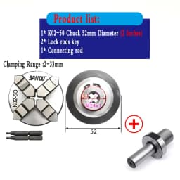 Sanou Lathe Chuck 3/4 Jaw Self-Centering K01-50 K01-63/ K02-50 K02-63 M14*1 Thread With Connecting Rod for Mini DIY Wood Lathe