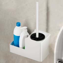 Bathroom Toilet Brush Holder Cleaning Tools Space Aluminum Wall Mounted No Drill Vertical Toilet Brush Bathroom Accessories