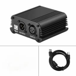 48V Phantom Power Adapter XLR Cable For Condenser Microphone Studio Recording Phantom Power For BM 800 Condenser Mic