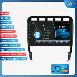 Hizpo Android 14 Car Radio for Porsche Cayenne 1 2002-2010 Multimedia Video Player 2din 4G Navigation Carplay Head Unit No DVD