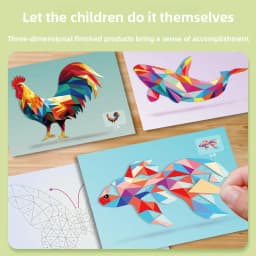 3D Animal Jigsaw Puzzle Stickers 3D Geometric Sticker Puzzle Kit for Focus Creativity DIY Art Gifts for Kids Educational