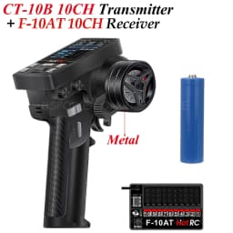 HotRC CT10B 10CH Channel Transmitter CT-10B 2.4G Remote Control 18650 Battery F-10A F-01A 6/8/10CH Gyro Receiver for RC Car Boat