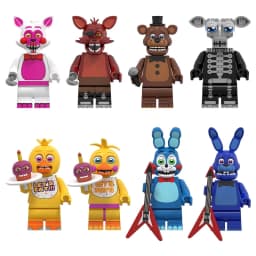 Cute Cartoon Game Figure Bricks Freddy Bonnie Chica Miniatures Kawaii Bonnie Bear Desktop Ornament Birthday Party Favors Gift