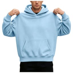 Basic Warm Fleece Hoodie Men's Sweatshirt Design Drop Shoulders Solid Color Trendy Versatile Loose Top Regular Fir Sweatshirts
