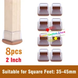8PCS Soft Silicon Chair Leg Covers Felt Bottom Elastic Furniture Foot Protector Pads Anti-slip Table Legs Floor Protection Mat