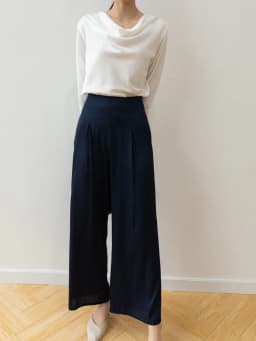 Pocket Design 93% Natural Mulberry Silk Elastic Double Qiao Satin Black Drape Comfortable Women's Fashionable Casual Pants