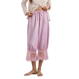 Women's Y2K Loose Fit Bloomers Cropped Pants Drawstring High Waist Floral Lace Patchwork Calf-Length Lantern Trousers