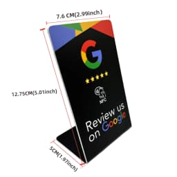 NFC 215 Programmable Google Review Acrylic Stickers Card NFC Station Table 13.56Mhz Waterproof NFC Stand Google Review Card