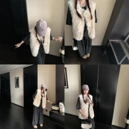 Women Faux Fur Vest Coats Solid Fur Jackets Cotton Linen Round Neck Sleeveless Single Breasted Loose Casual 2026 Autumn Winter