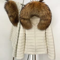 OFTBUY Goose Down Real Fox Fur Collar Lightweight Quilted Zip Up Clothes New Winter Puffer Coat Women Short Hooded Down Jacket