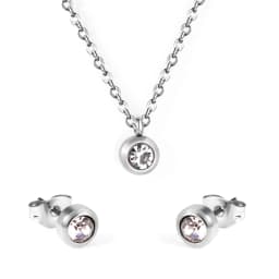 Simple серьги Cubic Zirconia Pendant Necklace Earrings Set Korean Style Stainless Steel Jewelry Set for Women Wedding Wholesale