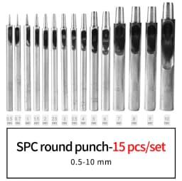 WUTA 6 Pcs Set SPC Round Hole Hollow Punch Set Sharp Steel Watchband Belt Scrapbooking Paper Canvas Leather Craft Tools