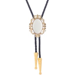 BRONZE GEM Bolo Tie Western Cowboy Opal Rodeo Leather Necktie