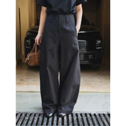 Old Money Style Scimitar Silhouette Pant Loose Fit High Waist Slimming Commuter Trousers For Women