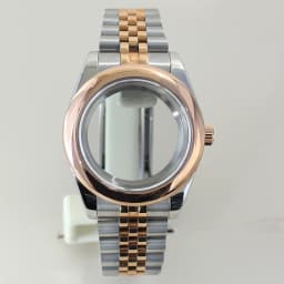 39mm 36mm Round Edge Watch Case Sapphire Crystal Glass For Seiko NH35 NH36 NH38 NH34 Miyota 8215 Movement Presidential Bracelet