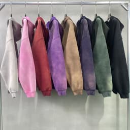 Men's Zip Up Hoodies Tie Dye Washed Double Oversize Cardigan Sweatshirt Loose Plus Plush Gradient Man Hooded Pullovers Winter